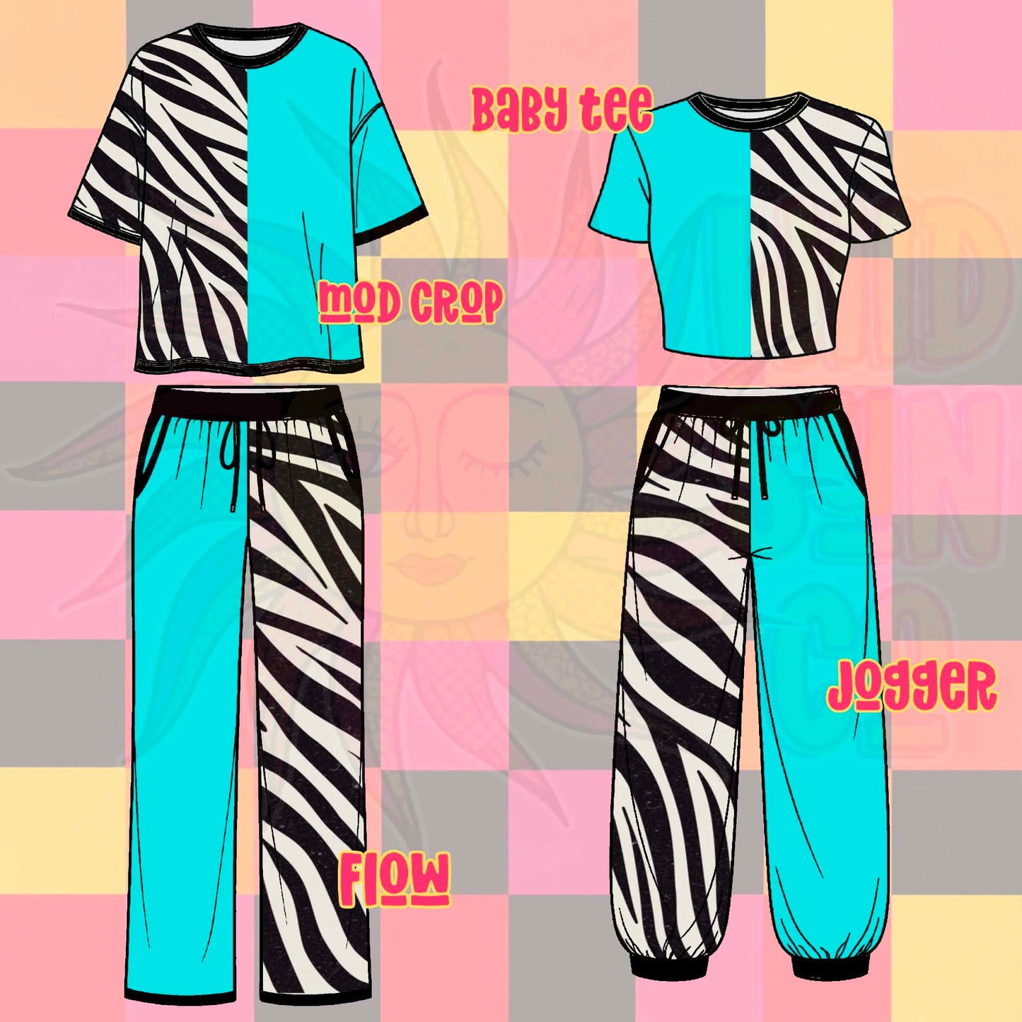 Y2K Zebra Split Set