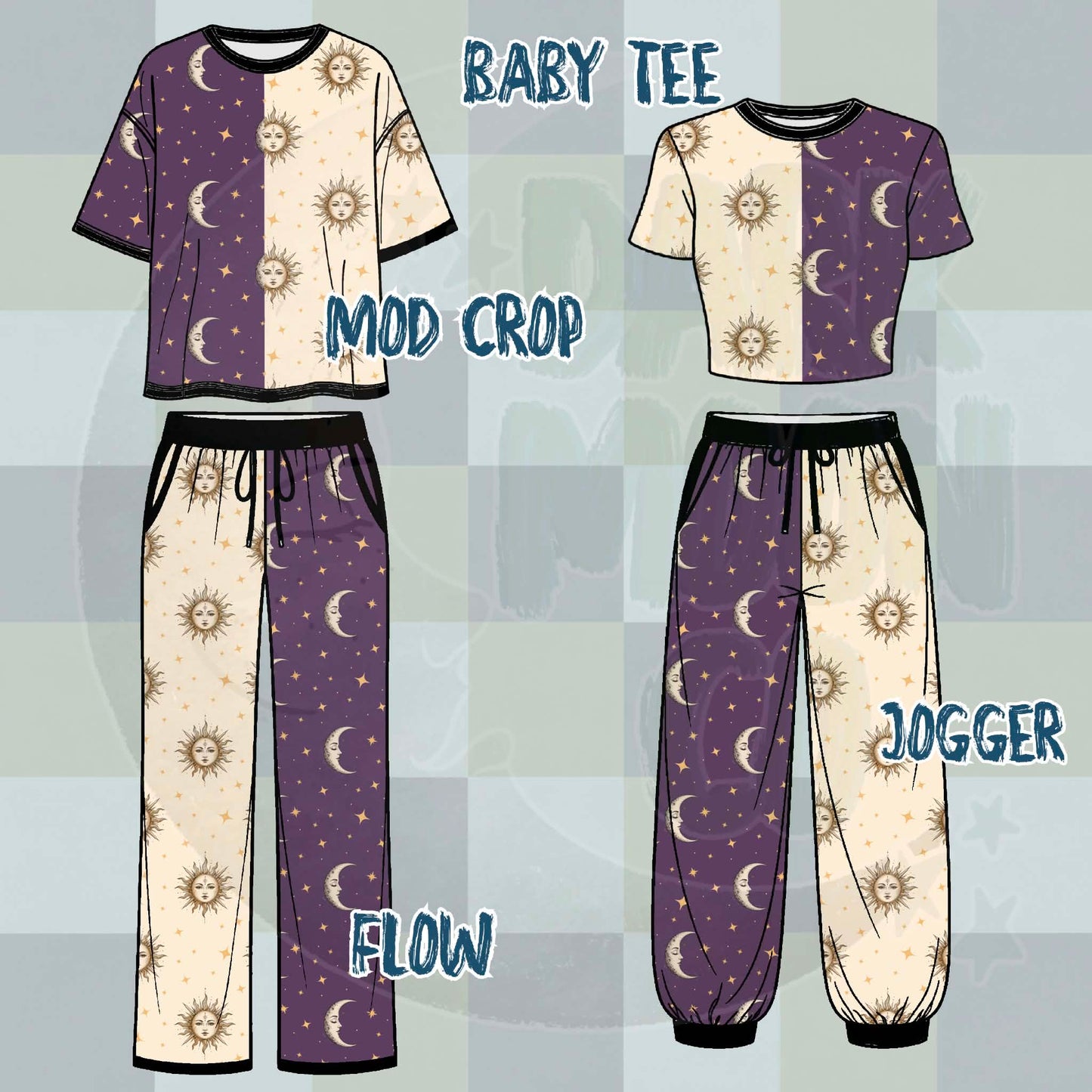 Purple Cream Celestial Split Set