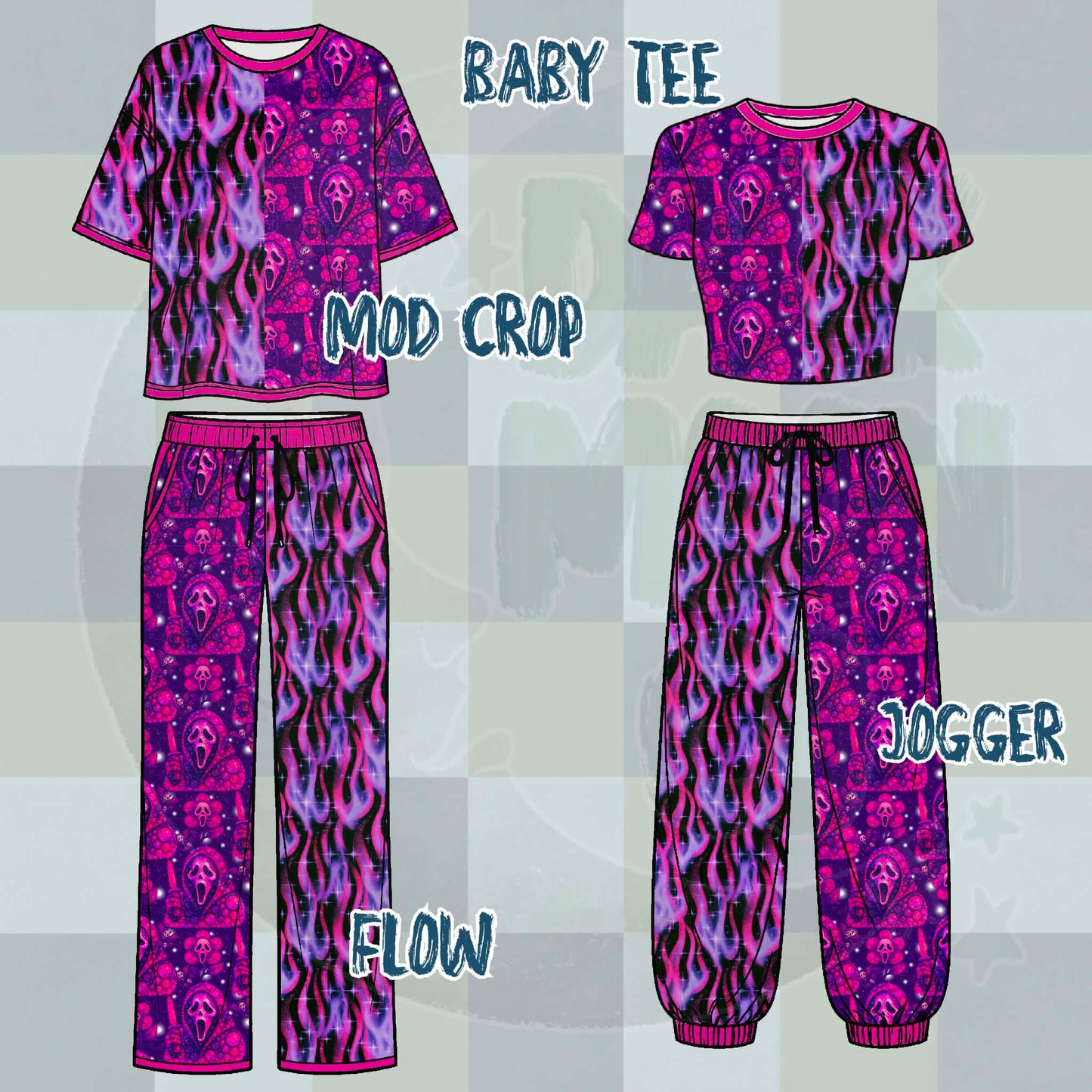 Purple Scream Flames Split Set