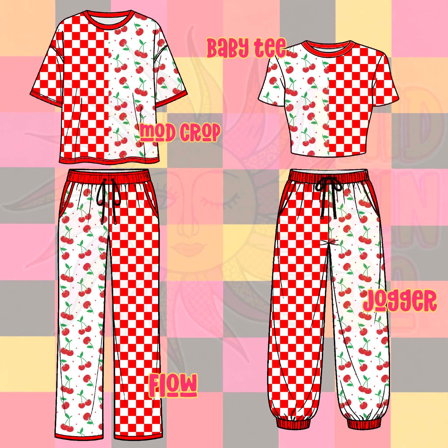 Cherry Checks Split Set