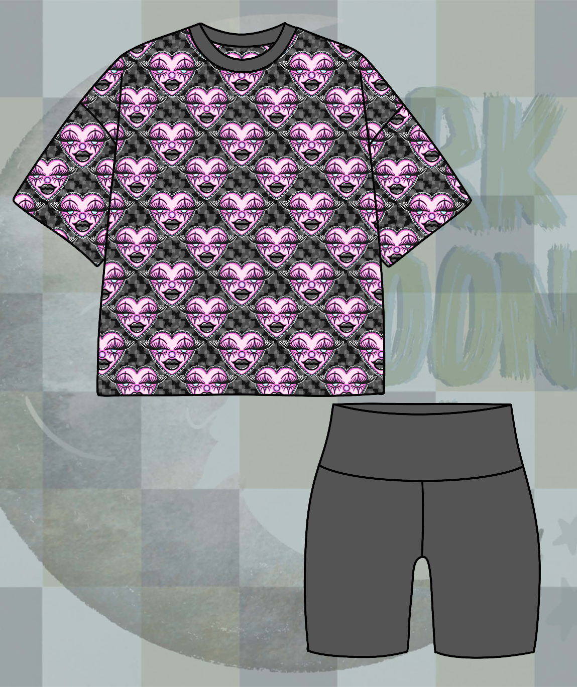TOXIC LOVE OVERSIZED TEE+BIKERS