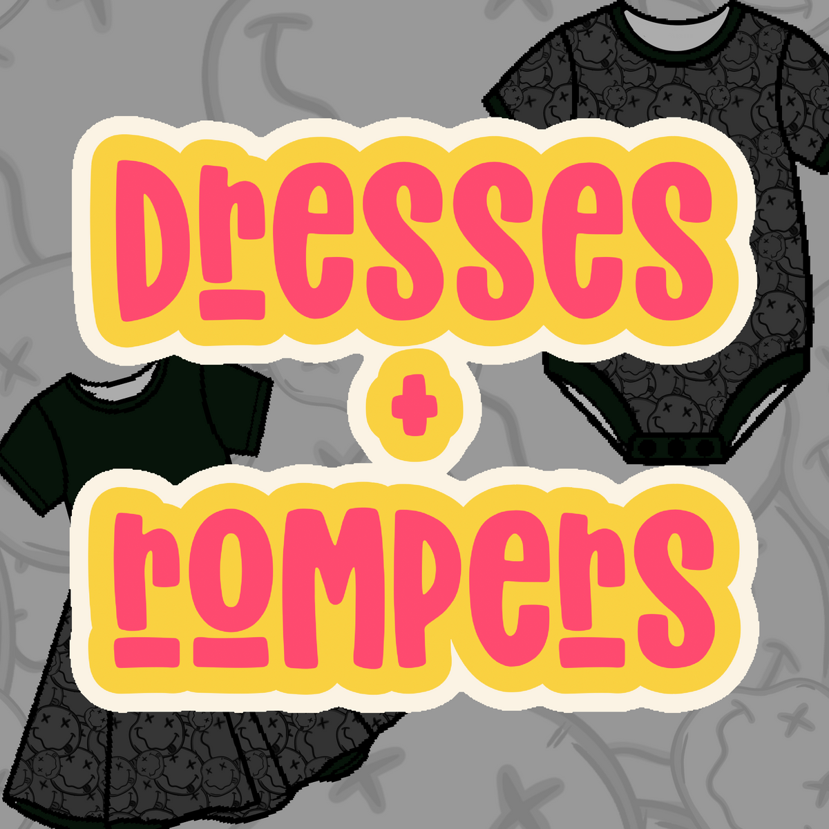 BLACK SMILIES DRESSES + ROMPERS