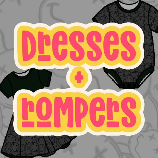 BLACK SMILIES DRESSES + ROMPERS