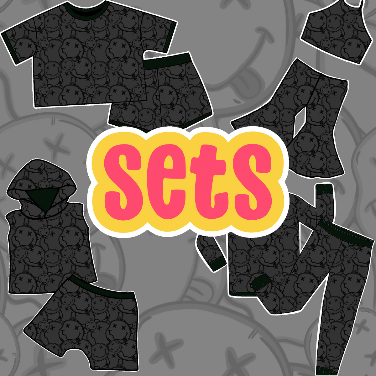 BLACK SMILIES SETS