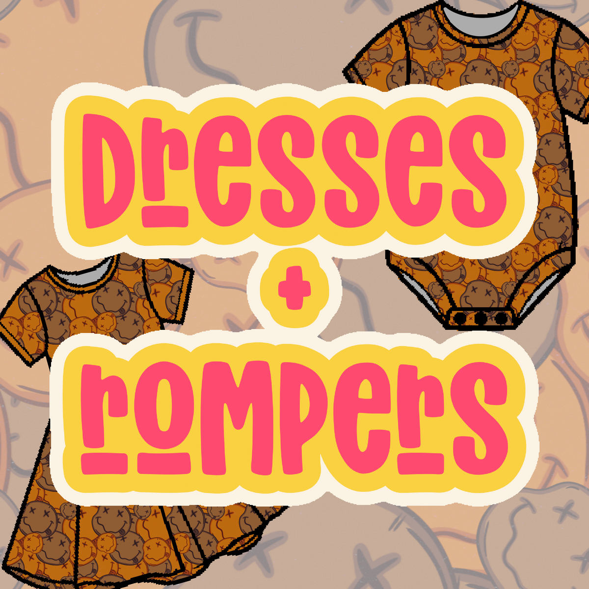ORANGE SMILIES DRESSES + ROMPERS