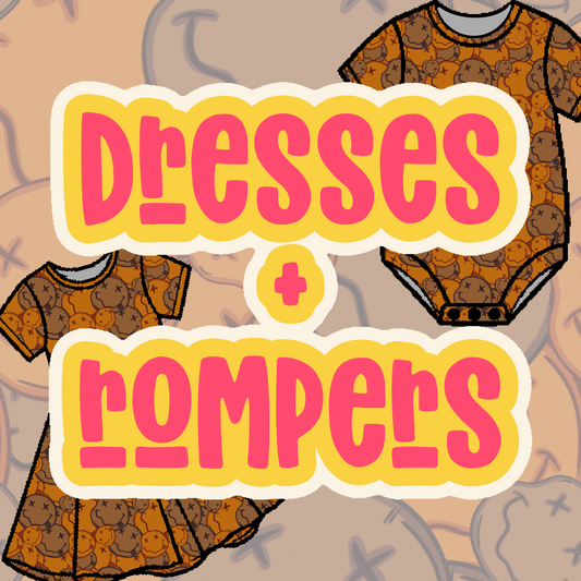 ORANGE SMILIES DRESSES + ROMPERS