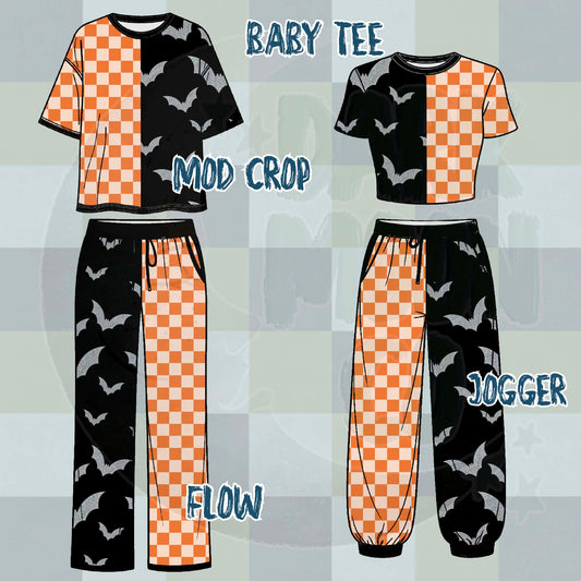 Black Bats + Pumpkin Checks Split Set