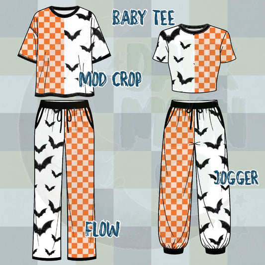 White Bats + Pumpkin Checks Split Set