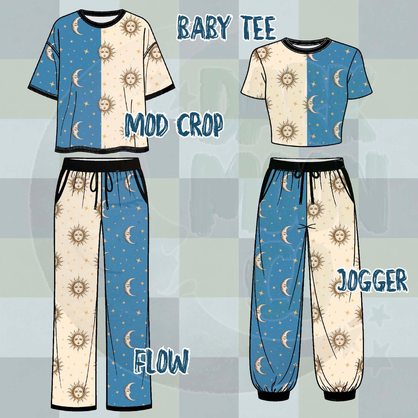 Blue Cream Celestial Split Set