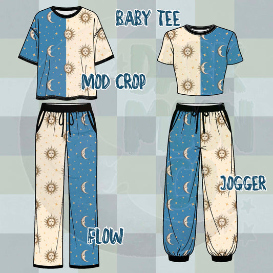 Blue Cream Celestial Split Set